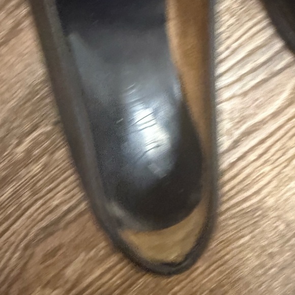 YMC size 7.5 GUC wood bottom Two-Tone Black and White Loafers - Picture 5 of 11